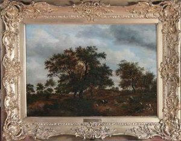 A Wooded Landscape With Travellers - view 1