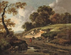 A Dune Landscape With Travellers On A Track by Jan Wijnants