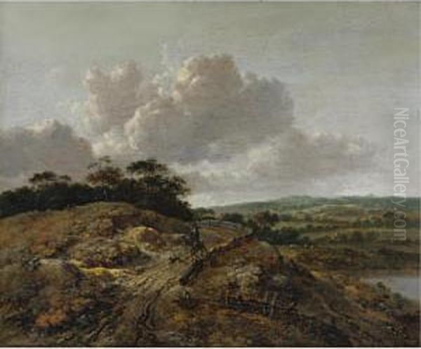 Horseman With A Dog In A Landscape - view 1