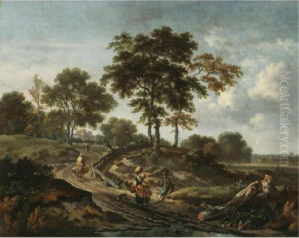 A Landscape With Peasants Conversing On A Countryside Path - view 1