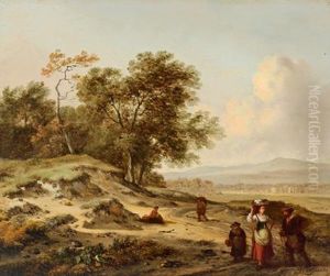 Paesaggio Boschivo Con Figure by Jan Wijnants