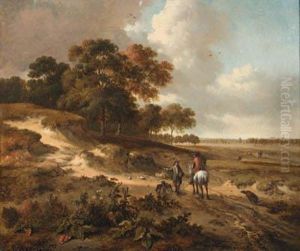 Sportsmen On A Path In The Dunes by Jan Wijnants