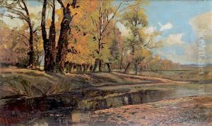 Staw W Parku by Michael Gorstkin Wywiorski