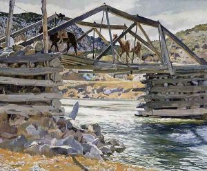 Crossing the Rio Grande, c.1914-31 by Walter Ufer
