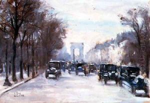 Towards the Arc de Triomphe, Paris, 1928