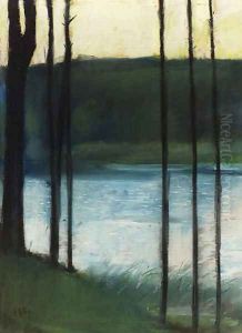 Seelandschaft mit Bumen