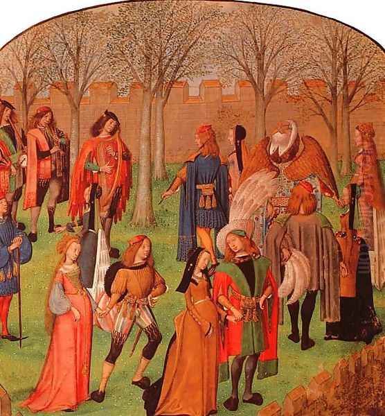 Knights and Ladies Dancing the Carolle in the Garden of Love (from a manuscript illustration for "Roman de la Rose") (late 15th century) - view 1