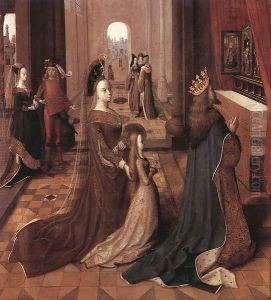 Ursula with her Parents at the Altar 1492-96 by German Unknown Master