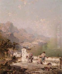 Amalfi, The Gulf Of Salerno by Franz Richard Unterberger