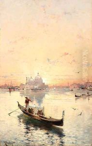 A gondola ride with Santa Maria della Salute in the distance