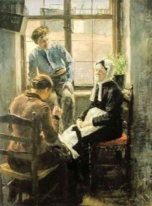 Darning by Fritz von Uhde