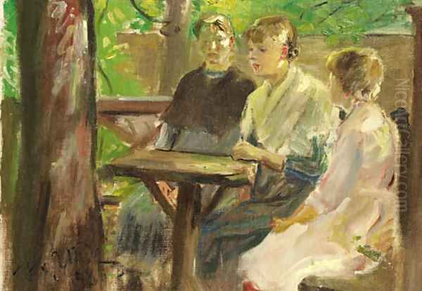 Die Tochter des Kanstlers im Garten the daughters of the artist in the garden - view 1