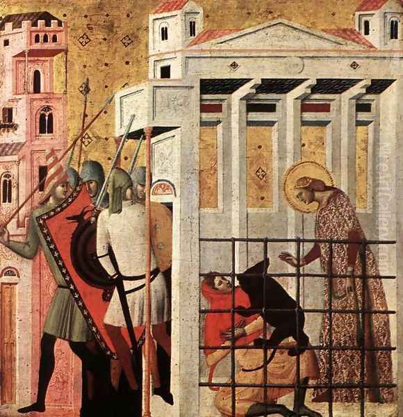 Scenes from the Life of St Colomba (St Colomba Saved by a Bear) c. 1340 - view 1