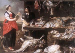 Fishmonger's Stall by Adriaen van Utrecht