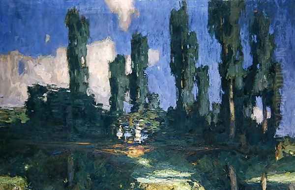 Poplars by Water - view 1