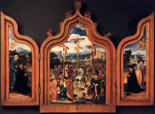 Triptych with the Crucifixion and Donors - view 1