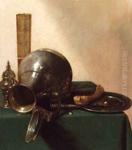 Still life with an overturned jug, c.1632-37 by Jan Jansz. den Uyl
