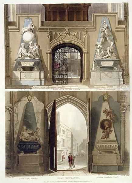The Entrance into the Choir and the West Entrance, plate 20 from Westminster Abbey, engraved by J. Bluck fl.1791-1831 pub. by Rudolph Ackermann 1764-1834 1812 - view 1