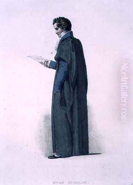 Eton Scholar, from History of Eton College, part of History of the Colleges, engraved by J. Agar, pub. by R. Ackermann, 1816 - view 1
