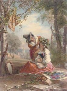 The itinerant musician by Thomas Uwins