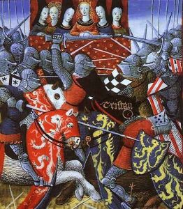 Sir Tristan Fighting in a Melee by British Unknown Master