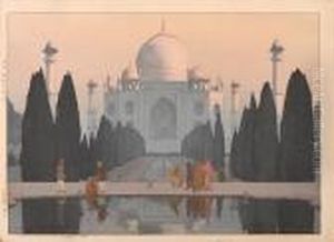Morning Mist In Taj Mahal No. 5, Night In Taj Mahal No. 6
Taji Maharu No Asagiri Daigo by Hiroshi Yoshida
