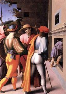 Scenes from the Story of Joseph The Arrest of His Brethren by Francesco Ubertini Bacchiacca II