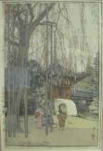 Cherry Tree In Kawagae by Hiroshi Yoshida