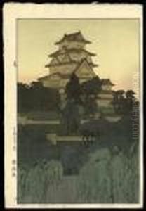 Himeji Castle - Evening by Hiroshi Yoshida
