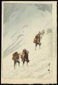 Climbing Snow Valley, Kurobe River by Hiroshi Yoshida