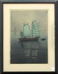 Sailing Boats - Night by Hiroshi Yoshida