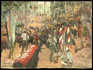 Uwajima Bull Fight by Hiroshi Yoshida