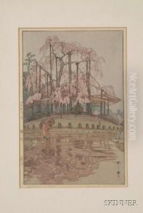 Yuzakura In Rain by Hiroshi Yoshida