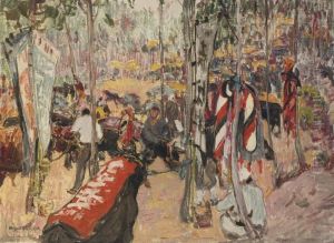 Uwajima Bull Fight by Hiroshi Yoshida