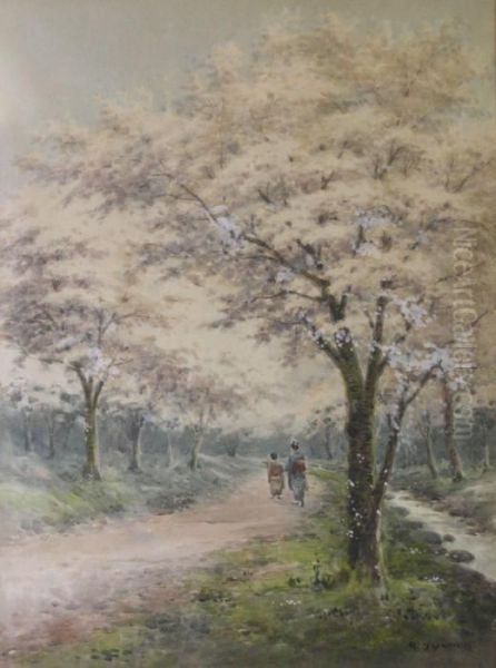 Figures And Cherry Blossom - view 1