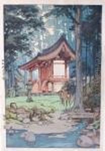 Temple In The Woods by Hiroshi Yoshida