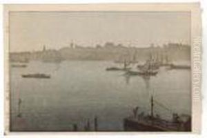 Sumida River - Mist, (1940) by Hiroshi Yoshida