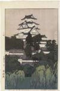 Himeji-jo/himeji Castle-morning by Hiroshi Yoshida