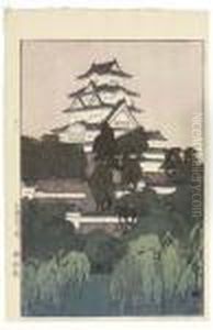 Himeji-jo/himeji Castle -
Morning, From The Series Sakura Hachirai(eight Views Of Cherry Blossoms) by Hiroshi Yoshida