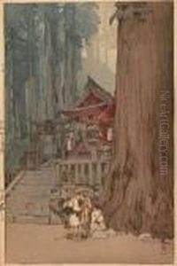 Misty Day In Nikko, Color 
Woodcut, 1937, Pencil Signed In Roman Script Hiroshi Yoshida , Jizuri 
Seal. - Oban: 40.1 X 27 Cm by Hiroshi Yoshida