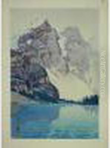 Grand Oban Tate-e (40,9 X 27,2 Cm), Le Lac De Morenko Aux Pieds De
Hautes Montagnes. - view 1