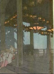 * Grand Oban Tate-e (41,5 X 27,7 Cm), L'interieur Du Temple De Nigatsudo A Nara. * Grand Oban Tate-e (41,5 X 27,7 Cm), L'interieur Du Temple De Nigatsudo A Nara.