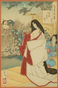 A Man Observing A Woman As She Disrobes by Tsukioka Yoshitoshi