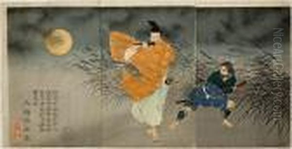 Fujiwara No Yasumasa Playing The Flute By Moonlight - view 1