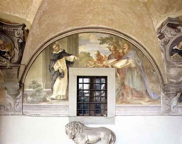 St. Dominic with Three Saints, lunette from the fresco cycle of the Life of St. Dominic, in the cloister of St. Dominic, c.1698 - view 1