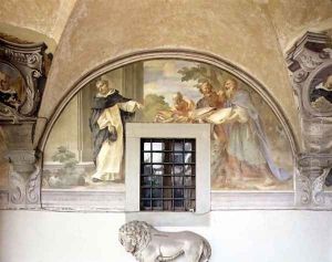 St. Dominic with Three Saints, lunette from the fresco cycle of the Life of St. Dominic, in the cloister of St. Dominic, c.1698 by Cosimo Ulivelli
