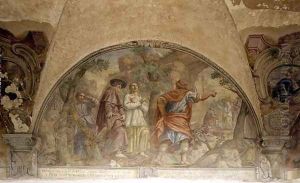 St. Dominic Converting a Heretic, lunette from the fresco cycle of the Life of St. Dominic, in the cloister of St. Dominic, c.1698 by Cosimo Ulivelli