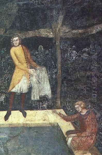 Scenes of Country Life - "Fishing in a Fish Pond" - detail- mid right 1343 - view 1