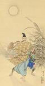 Fujiwara No Yasumasa Gekka Roteki Zu by Tsukioka Yoshitoshi