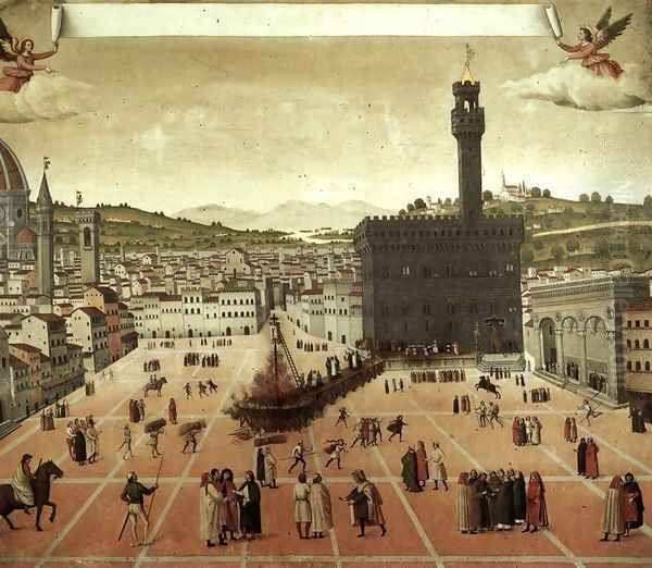 Execution of Savonarola on the Piazza della Signoria - view 1